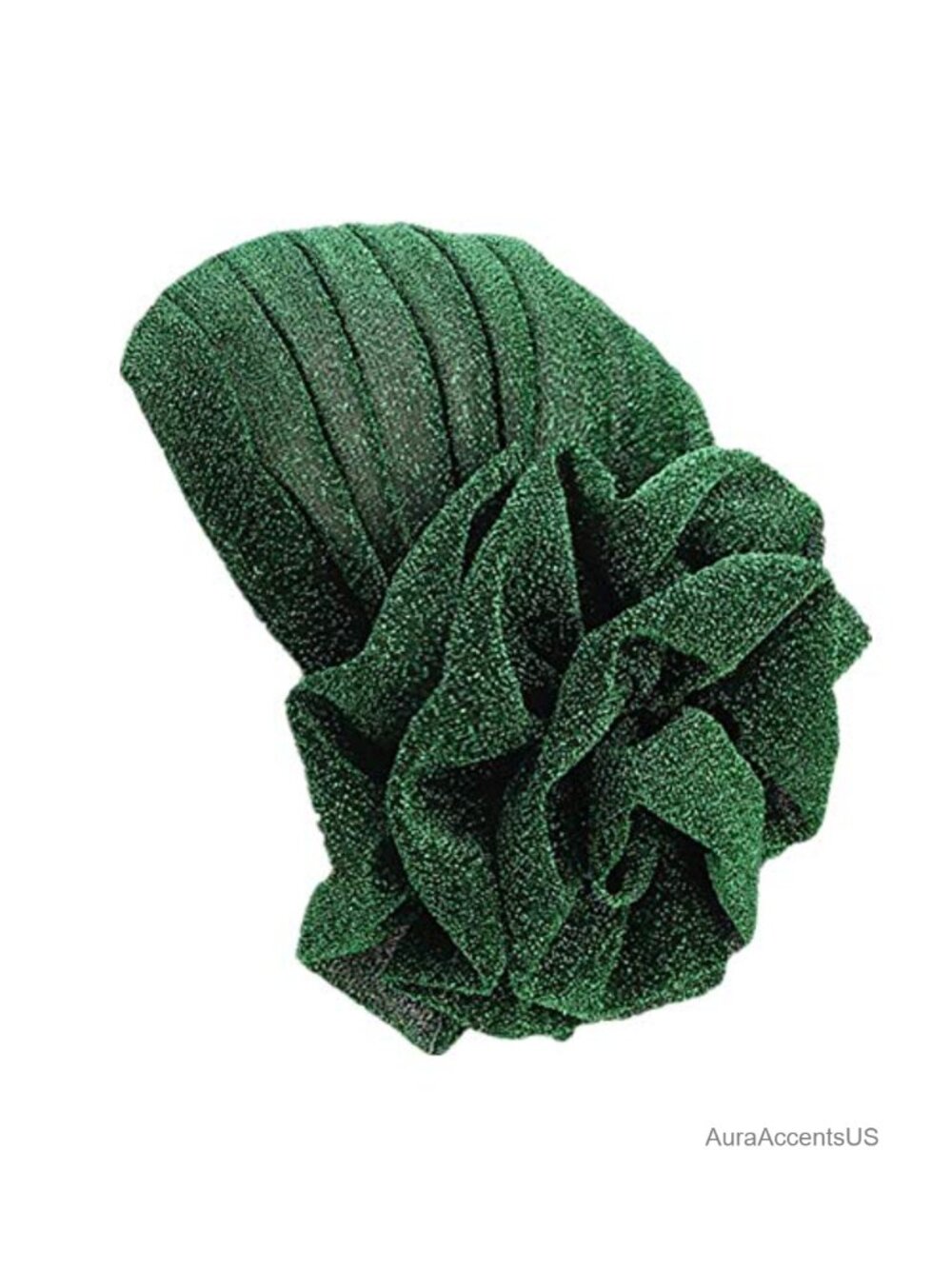 Glitter Big Flower Elastic Turban Chemo Beanie Hair Loss
